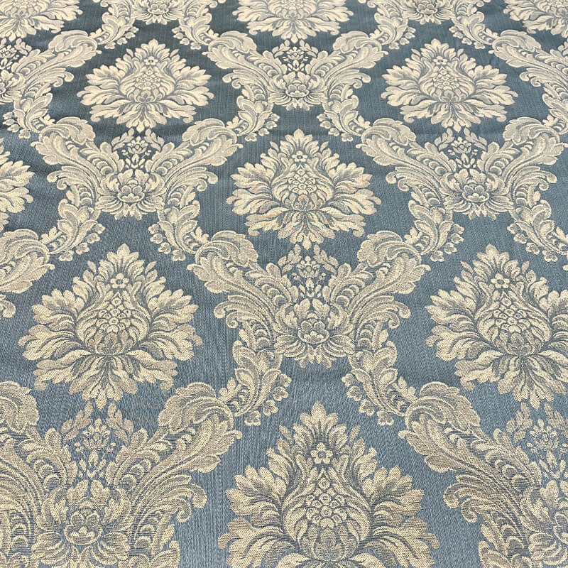 TENOR Blue Large Damask Jacquard Fabric