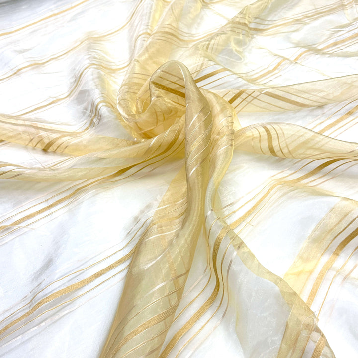 3 YARDS / 3 Colors /  110" Wide Striped Iridescent Sheer Fabric / Drapery, Curtain, Home Decor / fabric by the yard