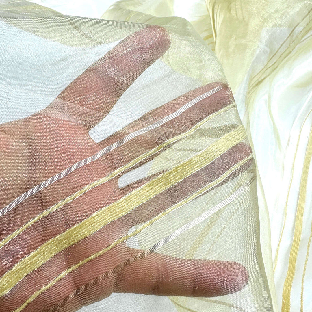 3 YARDS / 3 Colors /  110" Wide Striped Iridescent Sheer Fabric / Drapery, Curtain, Home Decor / fabric by the yard