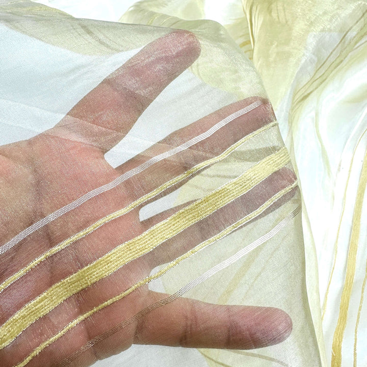 3 YARDS / 3 Colors /  110" Wide Striped Iridescent Sheer Fabric / Drapery, Curtain, Home Decor / fabric by the yard