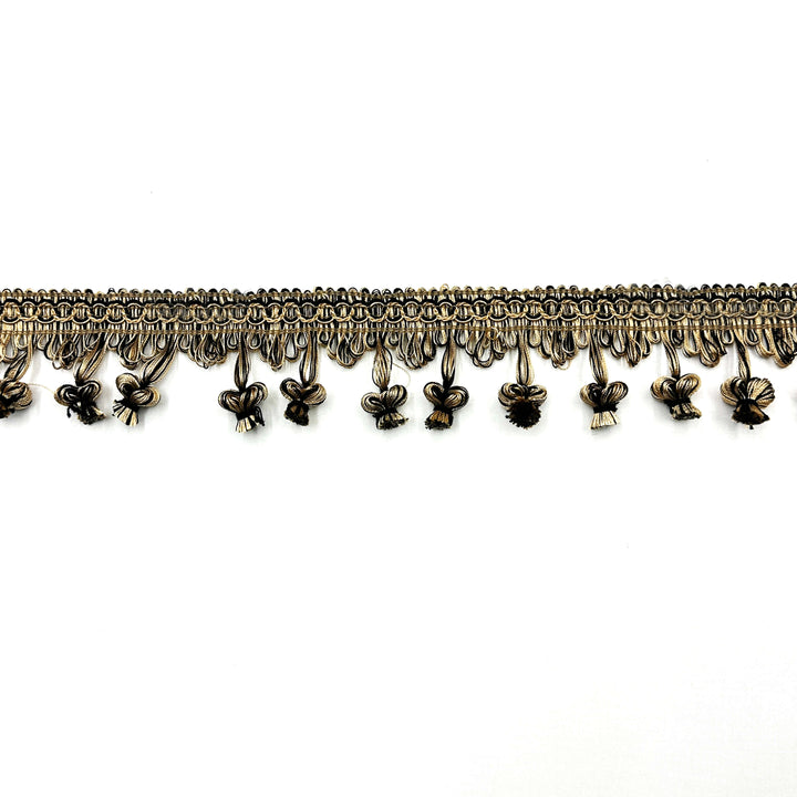24 YARDS / VALENTINA 2.5" Tassel Fringe Trim Black Gold