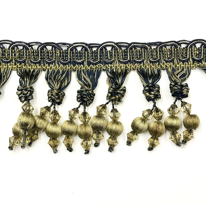 24 YARDS / BELUS 3" Beaded Tassel Fringe Trim Sage Green