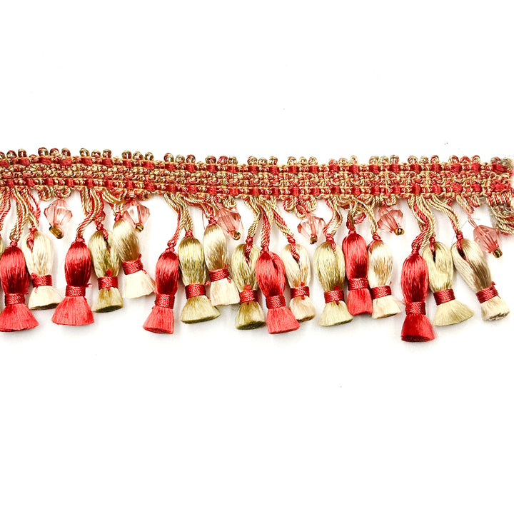 24 YARDS / Annabelle 2" Tassel Fringe Trim Coral