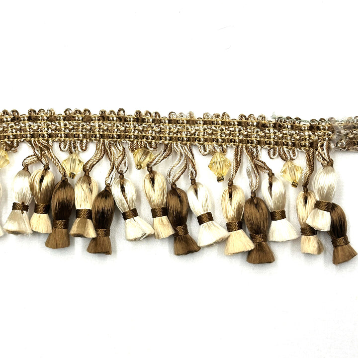 24 YARDS / Annabelle 2" Tassel Fringe Trim Coffee Brown