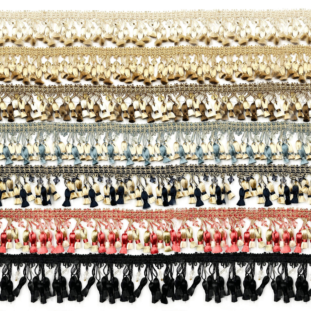 24 YARDS / Annabelle 2" Tassel Fringe Trim Black