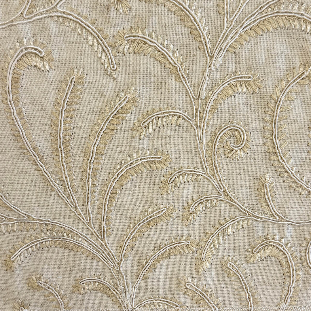 Belgique Embroidered Linen Cotton Blend Fabric | 4 Colors