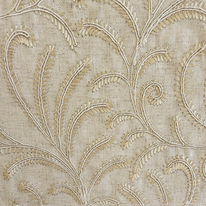 Belgique Embroidered Linen Cotton Blend Fabric | 4 Colors