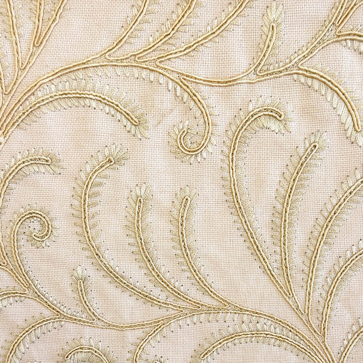 Belgique Embroidered Linen Cotton Blend Fabric | 4 Colors