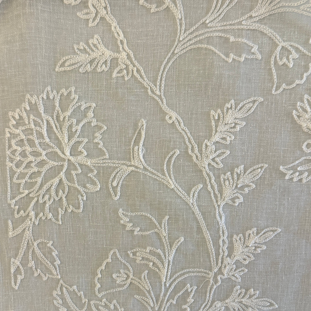 Zefira Floral Embroidery Cotton Blend Fabric