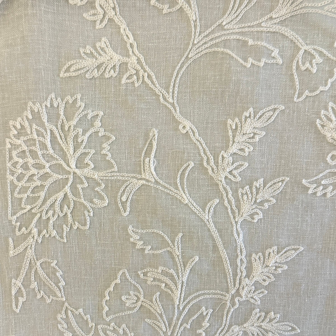 Zefira Floral Embroidery Cotton Blend Fabric | 4 Colors