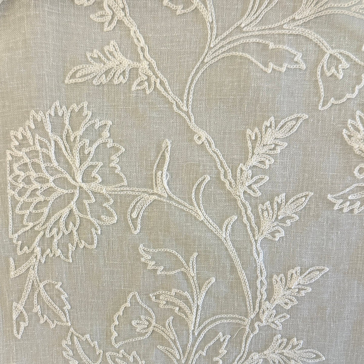 Zefira Floral Embroidery Cotton Blend Fabric | 4 Colors