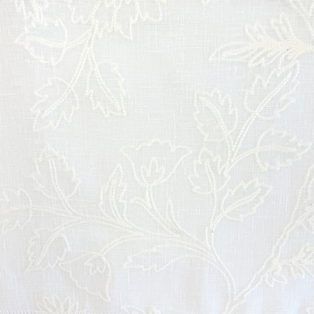 Zefira Floral Embroidery Cotton Blend Fabric
