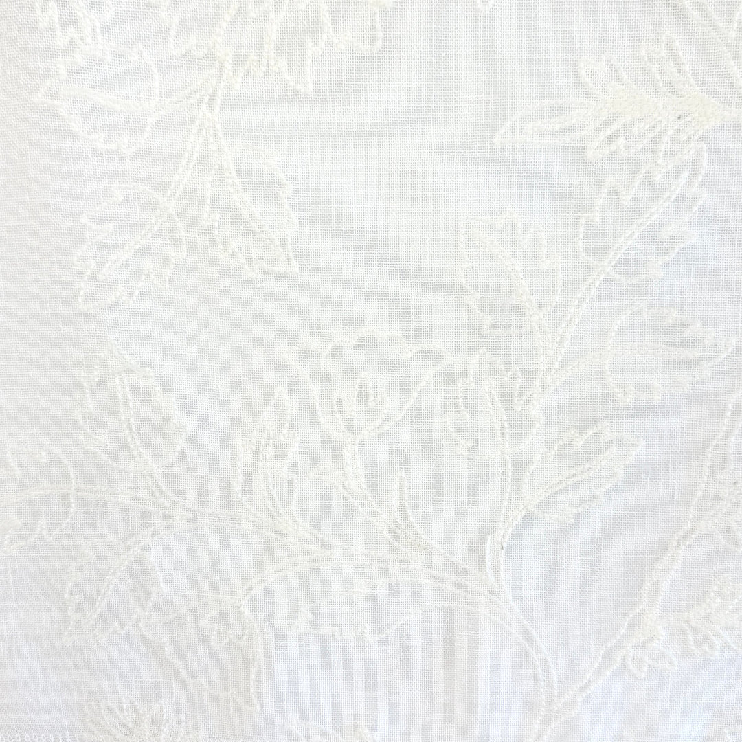 Zefira Floral Embroidery Cotton Blend Fabric | 4 Colors