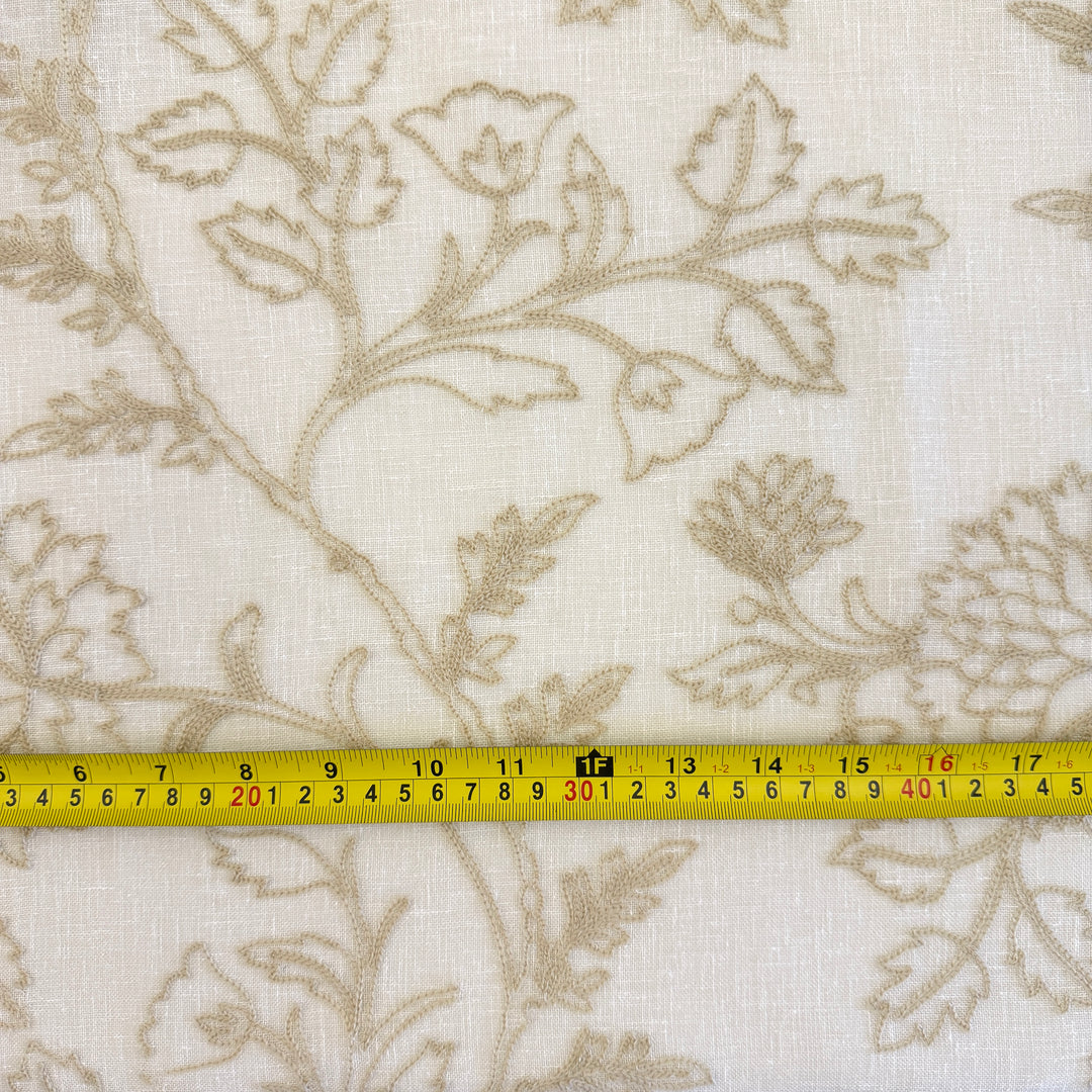 Zefira Floral Embroidery Cotton Blend Fabric