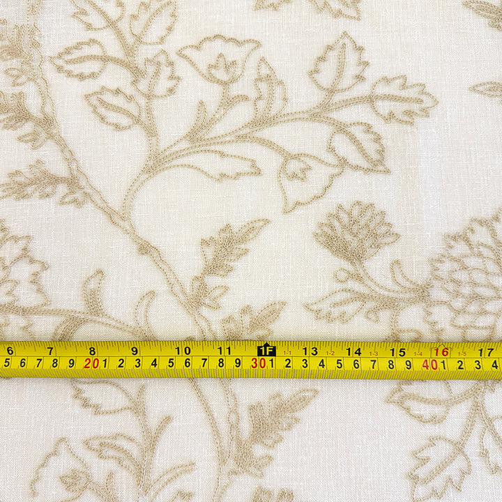 Zefira Floral Embroidery Cotton Blend Fabric | 4 Colors