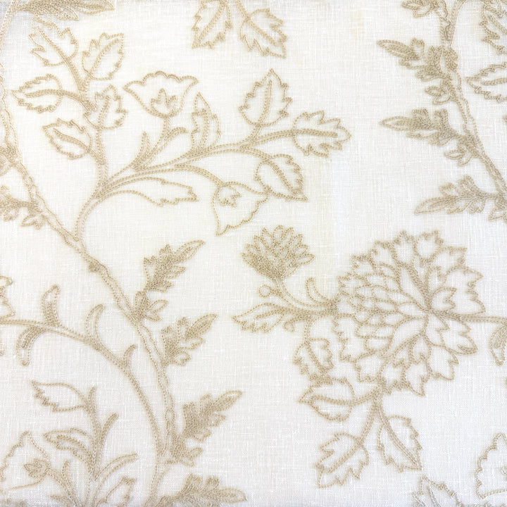 Zefira Floral Embroidery Cotton Blend Fabric