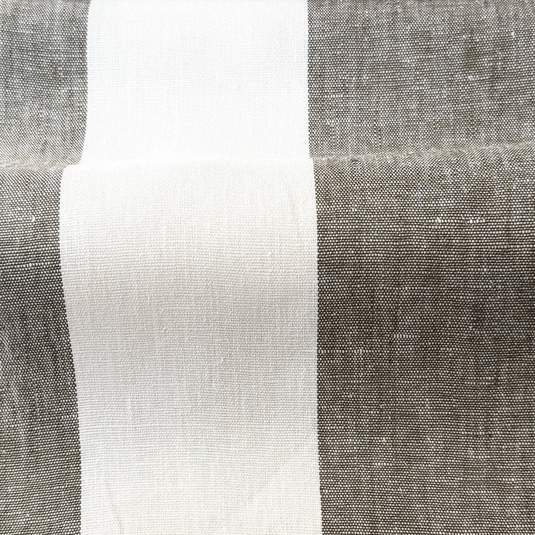 Newport 100% Linen Large Stripe Fabric