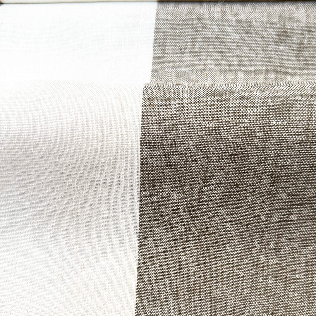 Newport 100% Linen Large Stripe Fabric