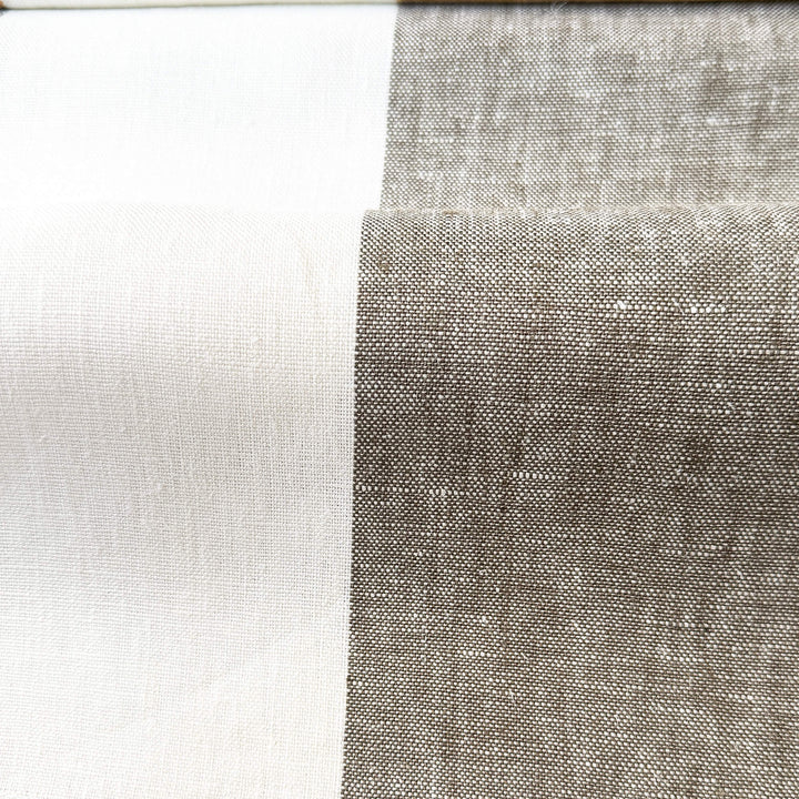 Newport 100% Linen Large Stripe Fabric