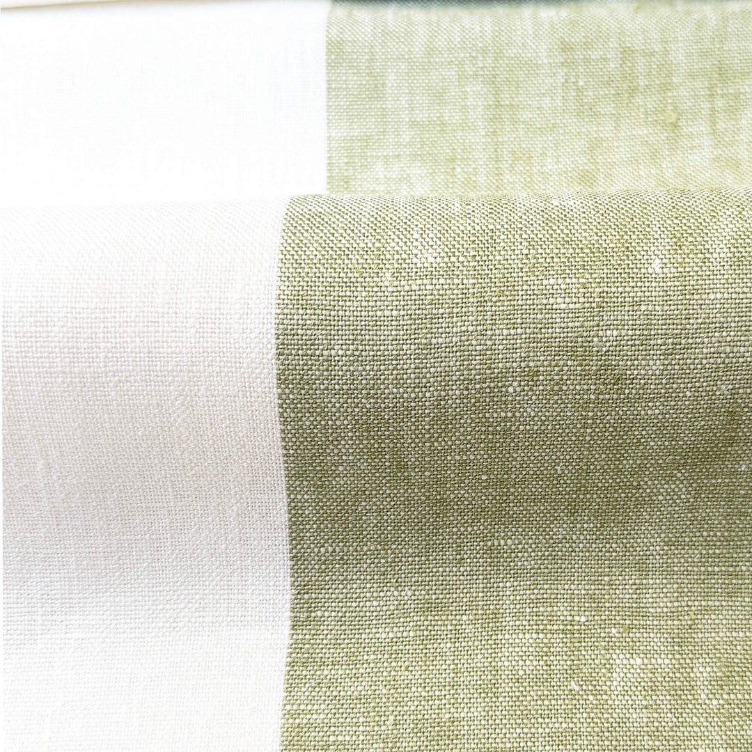 Newport 100% Linen Large Stripe Fabric