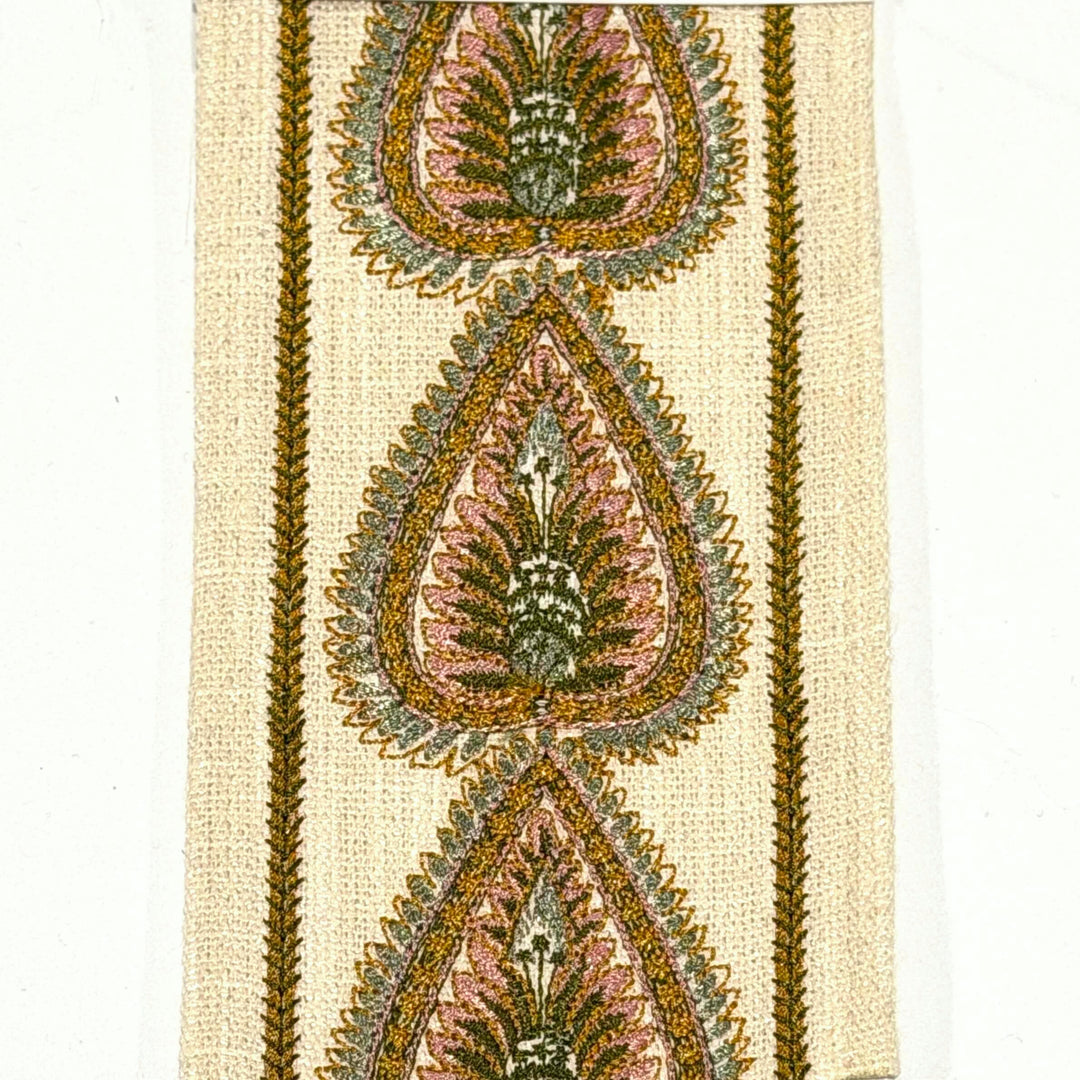 Palmira Gold Blush 3.5 inch embroidery decorative ribbon tape trim