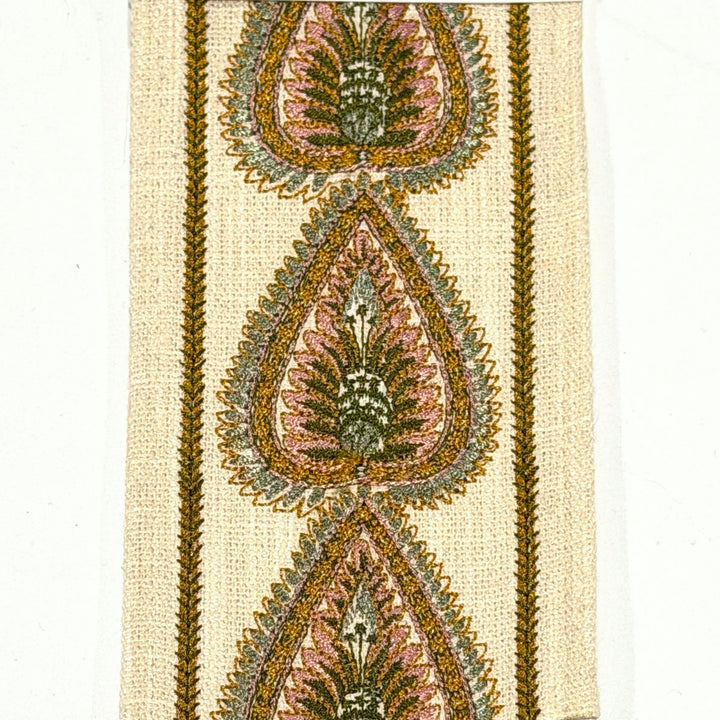 Palmira Gold Blush 3.5 inch embroidery decorative ribbon tape trim