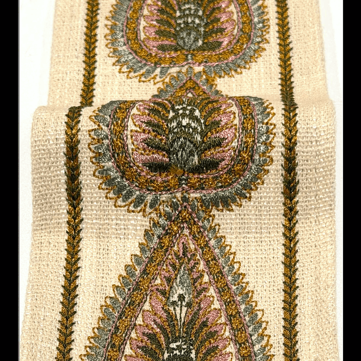 Palmira Gold Blush 3.5 inch embroidery decorative ribbon tape trim
