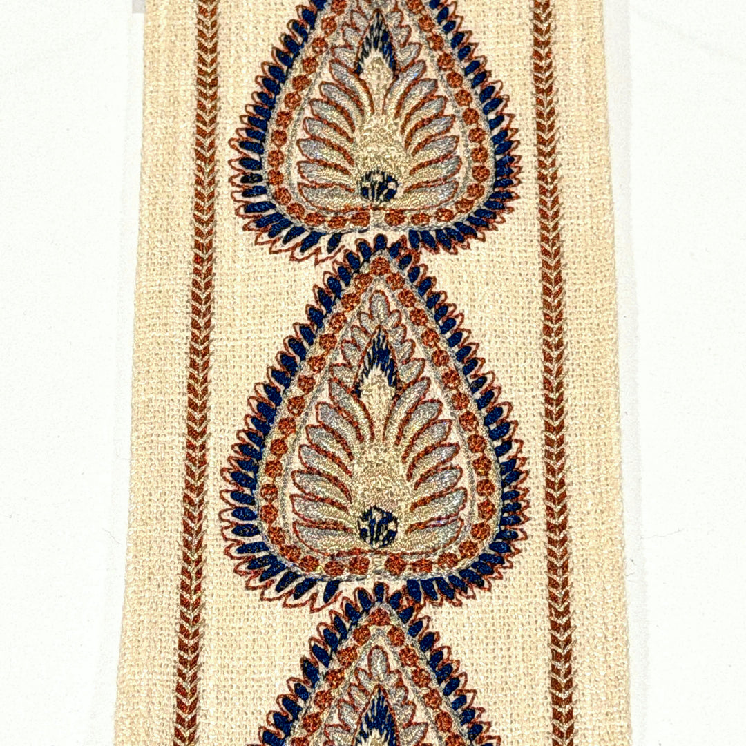 Palmira Terracotta Navy 3.5 inch embroidery decorative ribbon tape trim