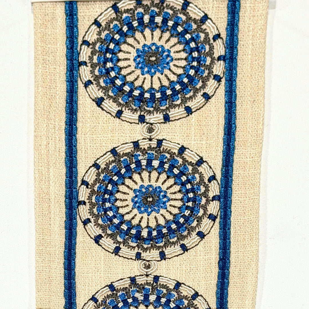Medina Navy Blue 4.3 inch embroidery decorative ribbon tape trim