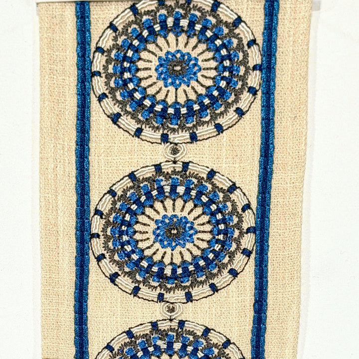 Medina Navy Blue 4.3 inch embroidery decorative ribbon tape trim