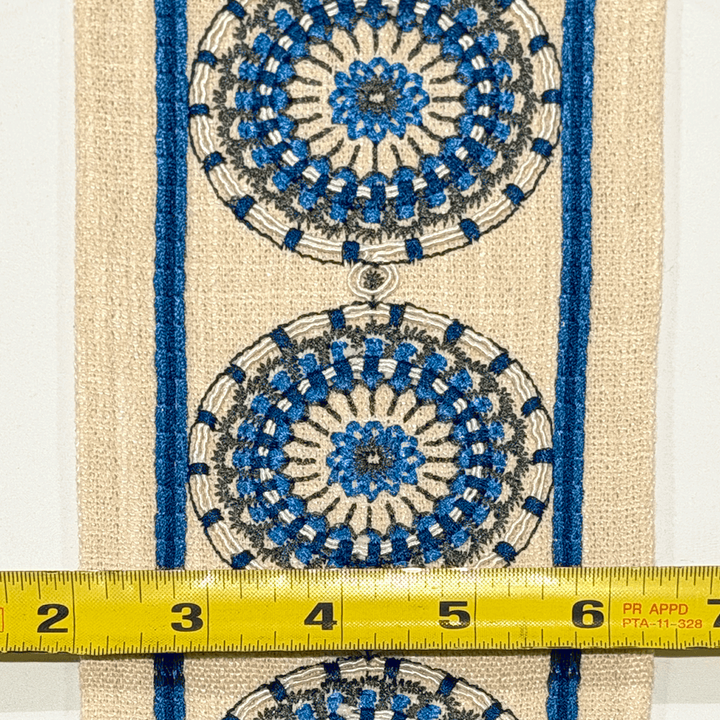 Medina Navy Blue 4.3 inch embroidery decorative ribbon tape trim