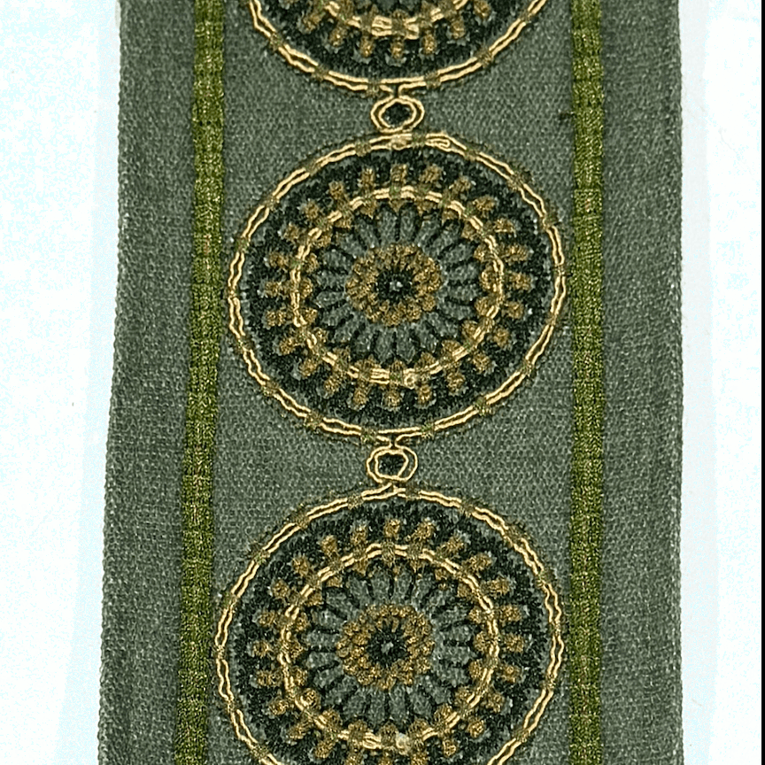 Medina Moss Green 4.3 inch embroidery decorative ribbon tape trim