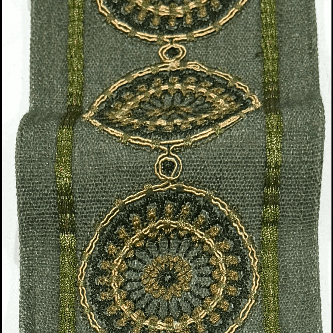 Medina Moss Green 4.3 inch embroidery decorative ribbon tape trim