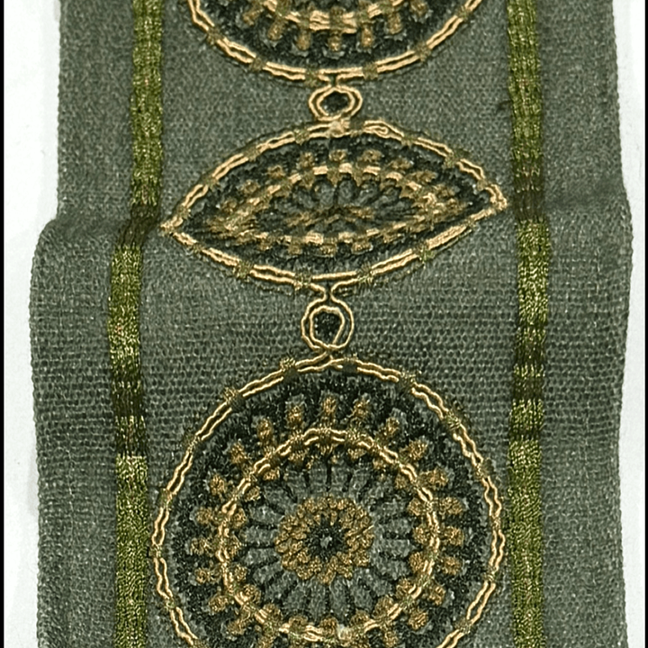 Medina Moss Green 4.3 inch embroidery decorative ribbon tape trim