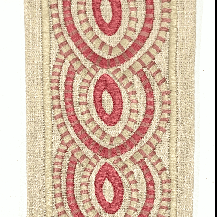 Oriel Rose Pink 4.3 inch embroidery decorative ribbon tape trim