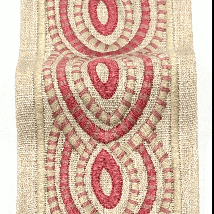 Oriel Rose Pink 4.3 inch embroidery decorative ribbon tape trim