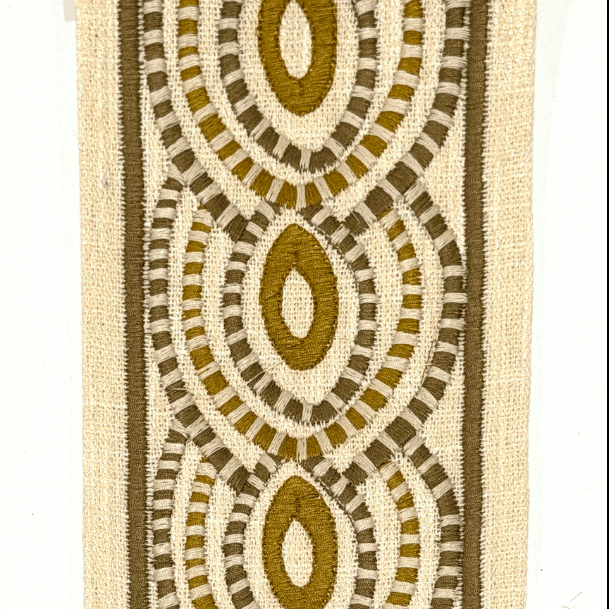 Oriel Mustard Olive 4.3 inch embroidery decorative ribbon tape trim