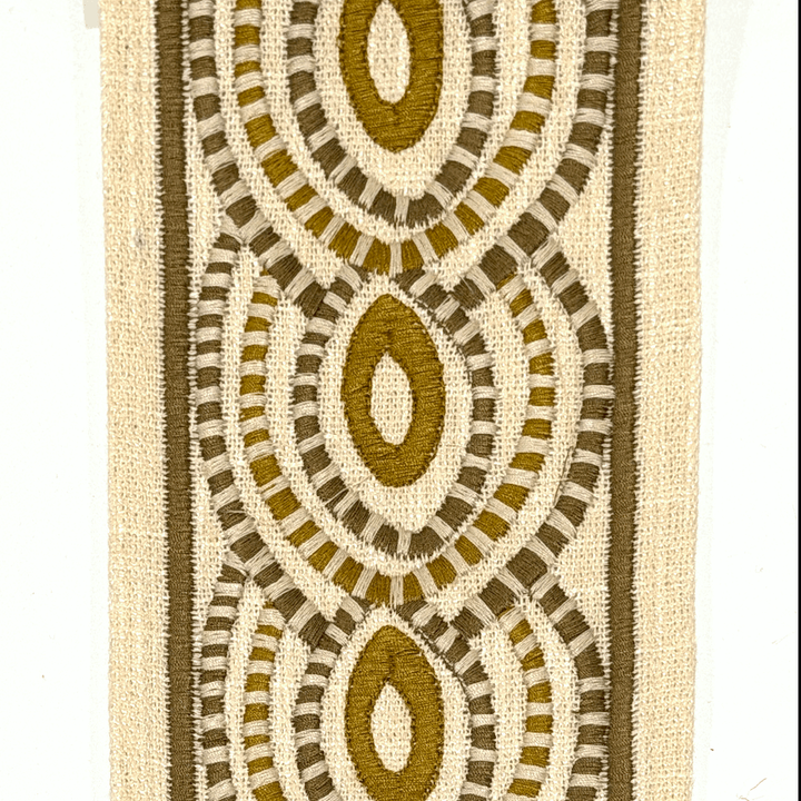 Oriel Mustard Olive 4.3 inch embroidery decorative ribbon tape trim