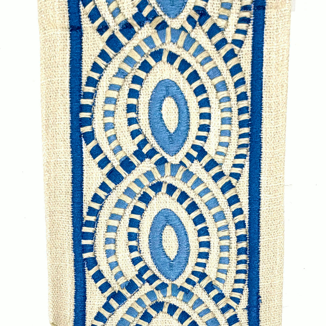 Oriel Delft Blue 4.3 inch embroidery decorative ribbon tape trim