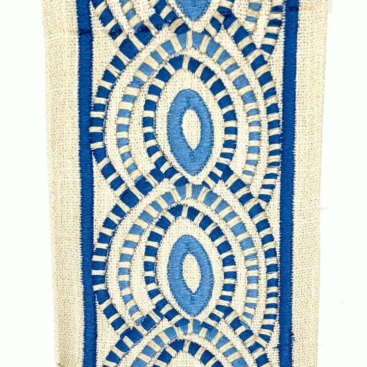Oriel Delft Blue 4.3 inch embroidery decorative ribbon tape trim