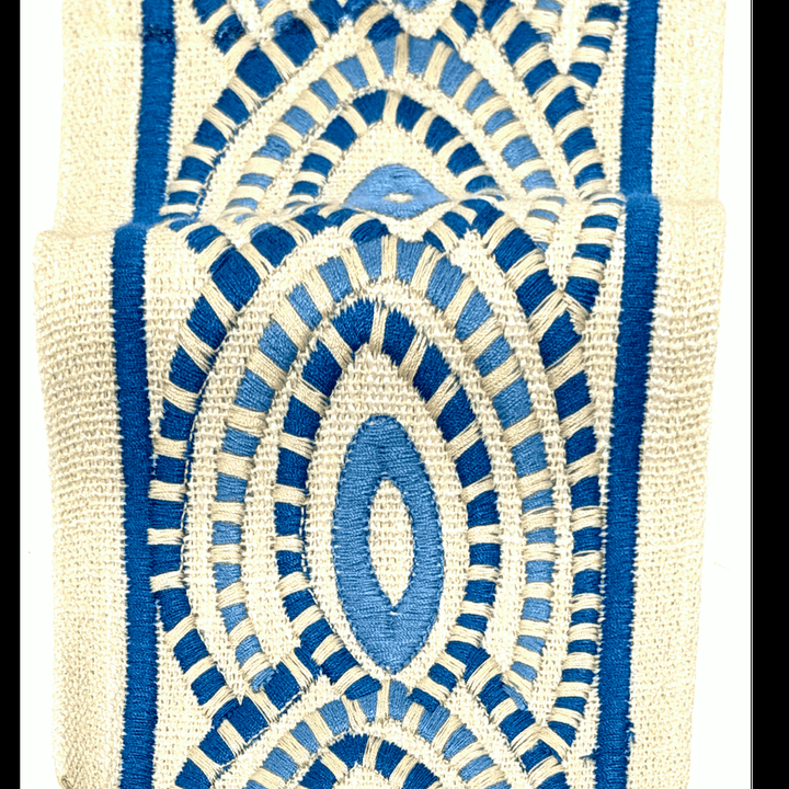 Oriel Delft Blue 4.3 inch embroidery decorative ribbon tape trim