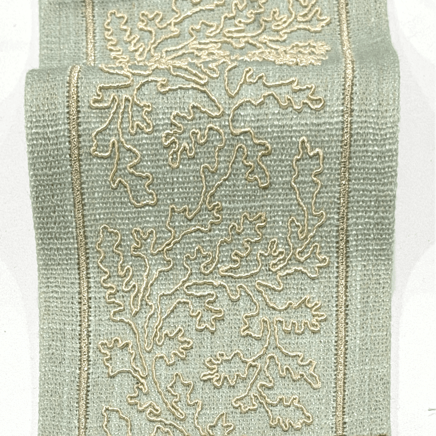 Corliss Seafoam 4.3 inch embroidery decorative ribbon tape trim