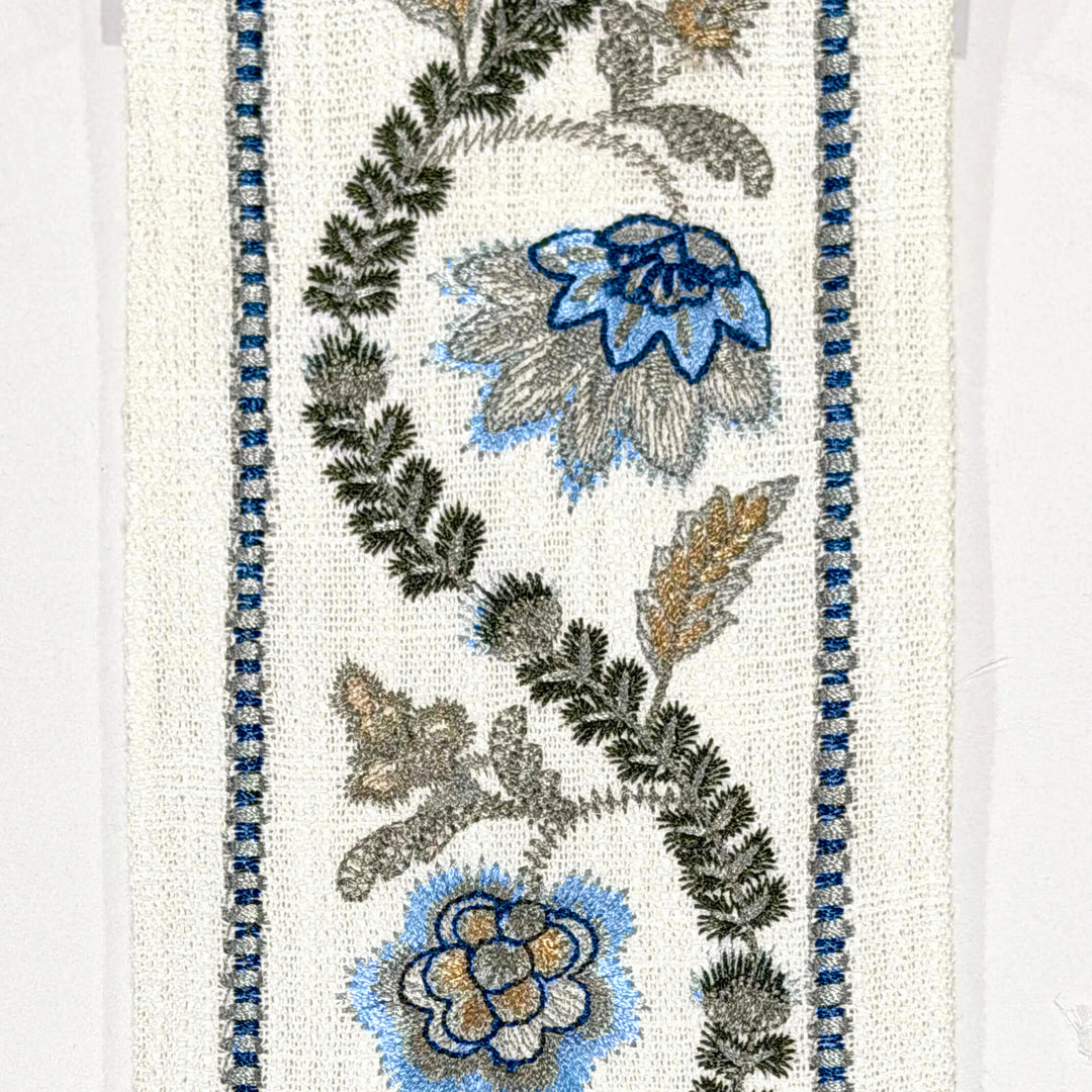 Seraphine Slate Blue 4.3 inch embroidery decorative ribbon tape trim