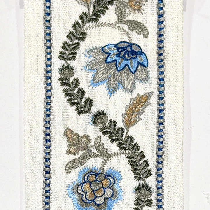 Seraphine Slate Blue 4.3 inch embroidery decorative ribbon tape trim