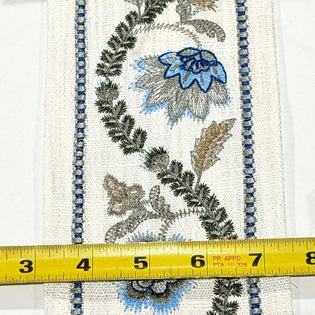 Seraphine Slate Blue 4.3 inch embroidery decorative ribbon tape trim