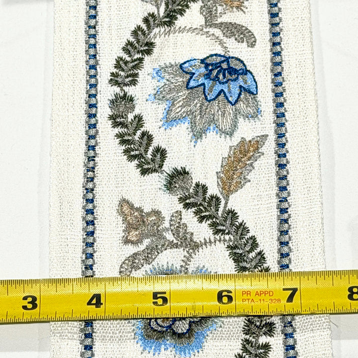 Seraphine Slate Blue 4.3 inch embroidery decorative ribbon tape trim
