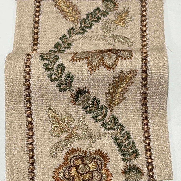 Seraphine Bronze Taupe 4.3 inch embroidery decorative ribbon tape trim