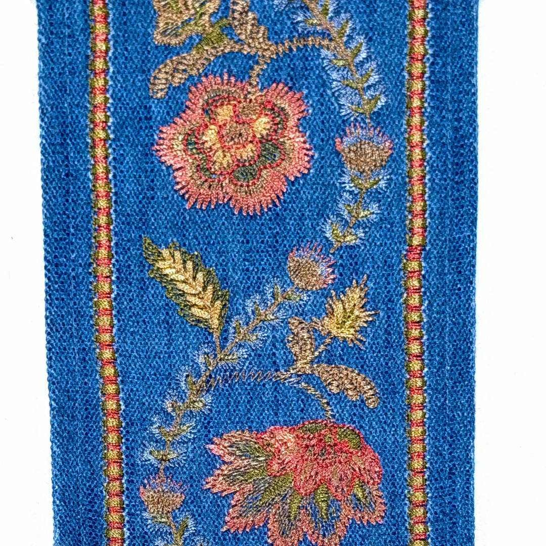 Seraphine Denim Coral 4.3 inch embroidery decorative ribbon tape trim