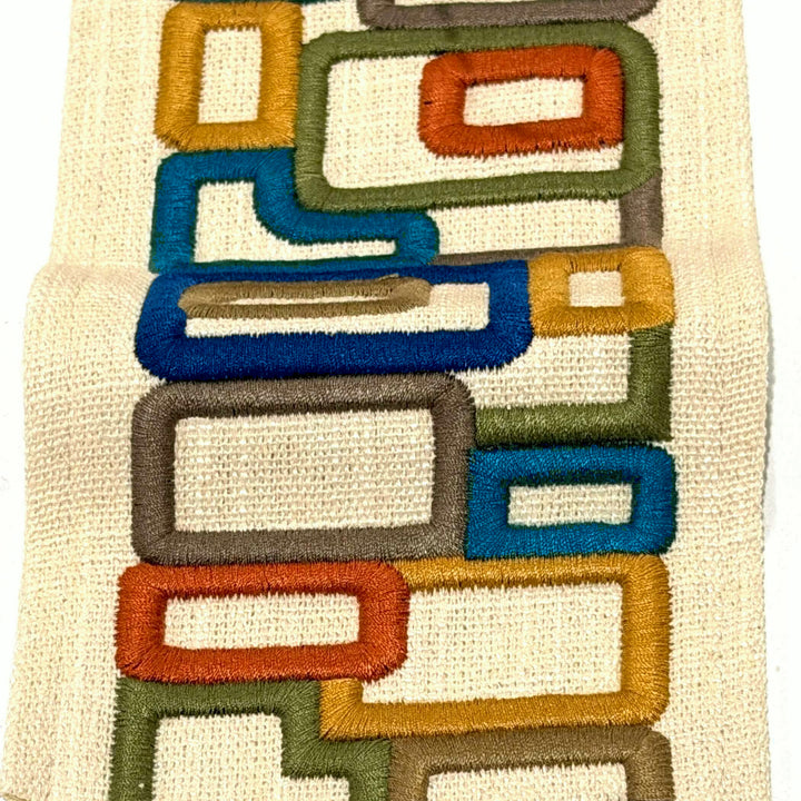Brickell Teal Multi 4.3 inch embroidery decorative ribbon tape trim