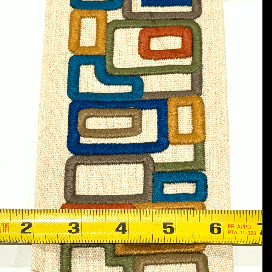 Brickell Teal Multi 4.3 inch embroidery decorative ribbon tape trim